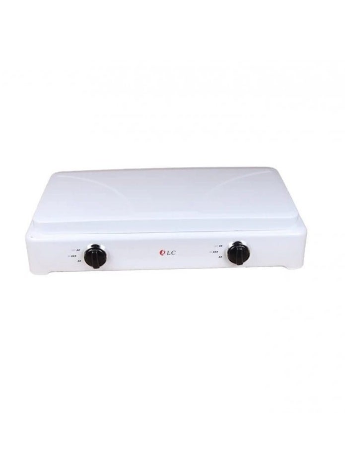 2-Burner Gas Stove with Cover & Auto Ignition | Extra Large Burner | Easy to Clean