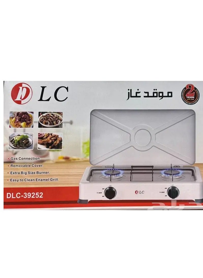 2-Burner Gas Stove with Cover & Auto Ignition | Extra Large Burner | Easy to Clean