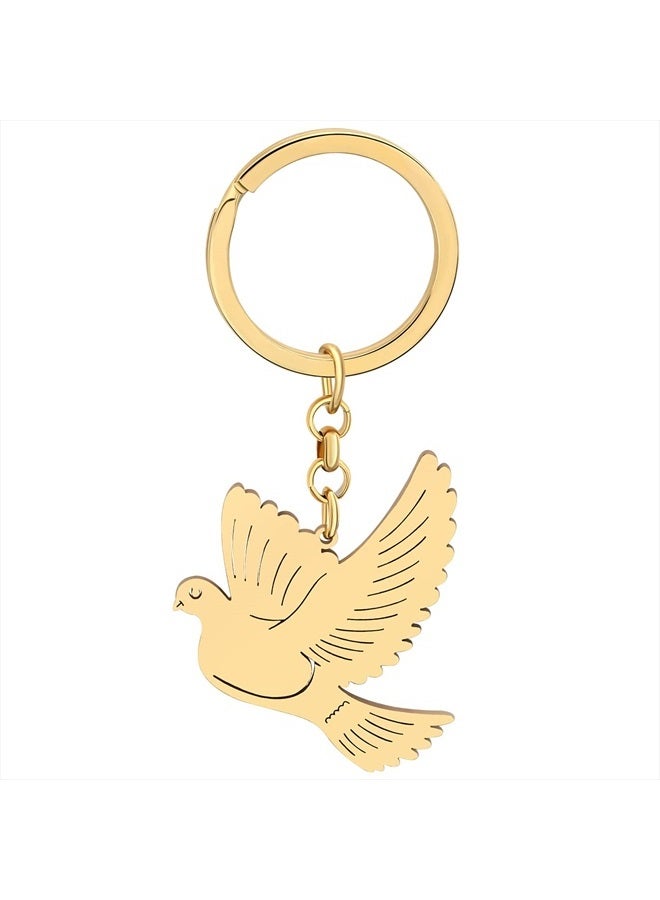 DALANE Cute Pigeon Keychains Stainless Steel Doves Bird Keyring Gifts Jewelry for Women Girls Handbag Charms - Image 1