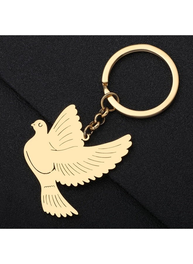 DALANE Cute Pigeon Keychains Stainless Steel Doves Bird Keyring Gifts Jewelry for Women Girls Handbag Charms - Image 3