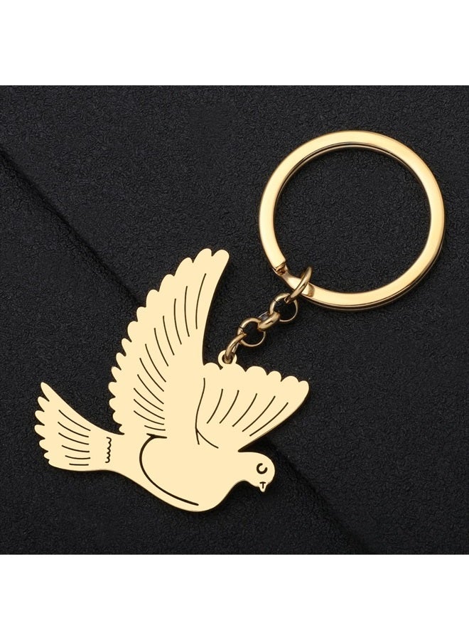 DALANE Cute Pigeon Keychains Stainless Steel Doves Bird Keyring Gifts Jewelry for Women Girls Handbag Charms - Image 4