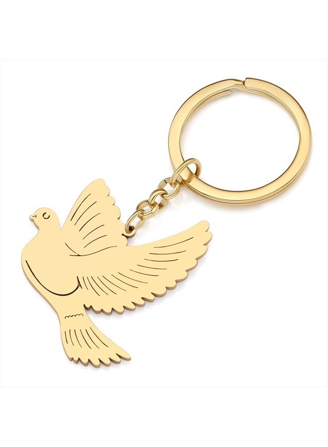 DALANE Cute Pigeon Keychains Stainless Steel Doves Bird Keyring Gifts Jewelry for Women Girls Handbag Charms - Image 2