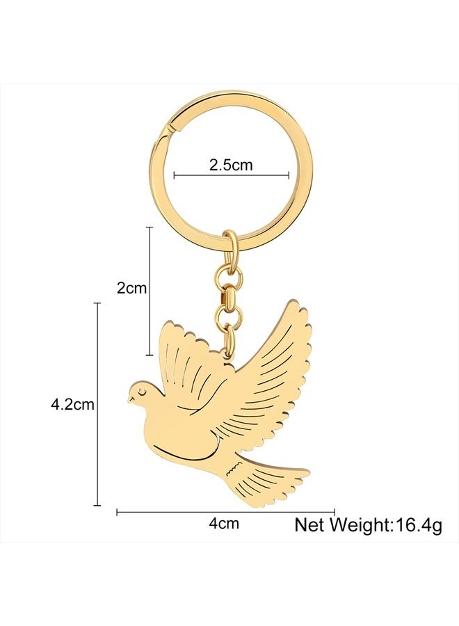 DALANE Cute Pigeon Keychains Stainless Steel Doves Bird Keyring Gifts Jewelry for Women Girls Handbag Charms - Image 5