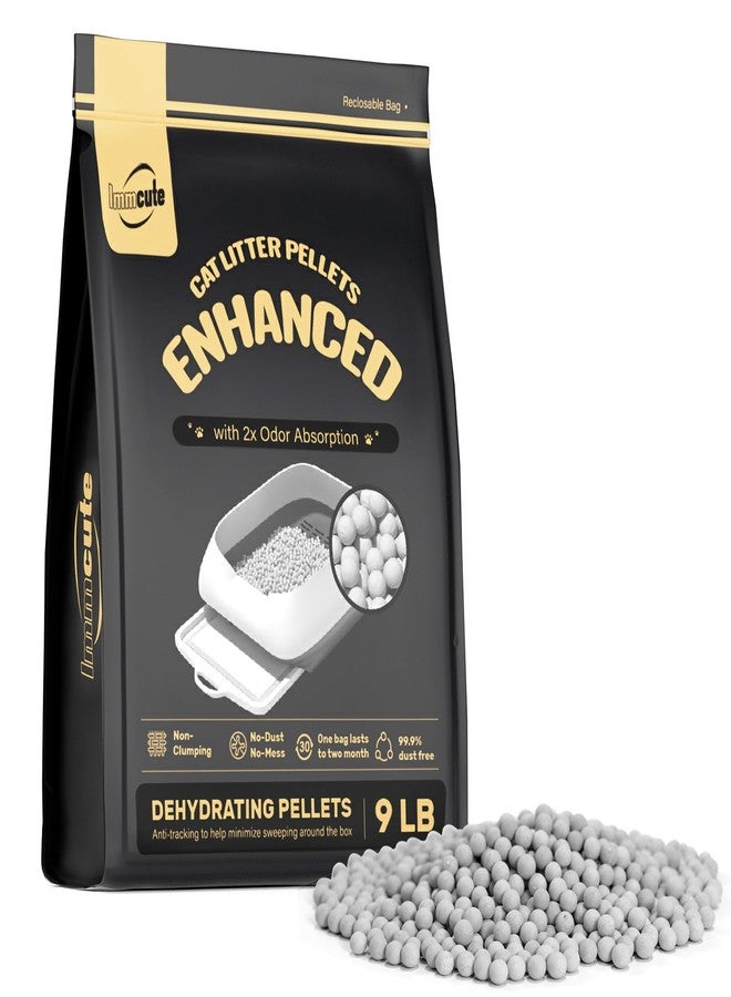 IMMCUTE Enhanced Cat Litter Pellets 9 lbs, Exclusively for Use with Dual-Layer Litter Box Systems, Dehydrating Pellets，Zeolite, Long-Lasting Odor Control Non-climping Litter - Image 1