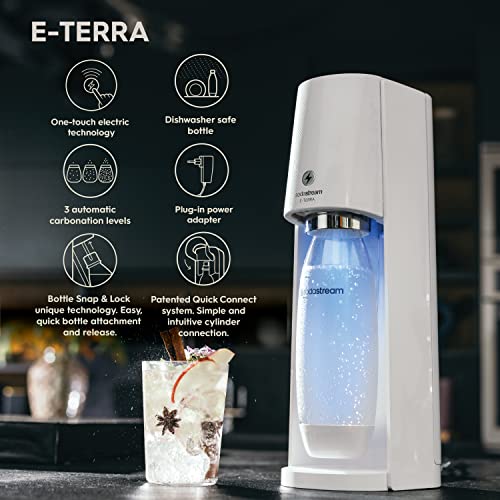 SodaStream E-TERRA Sparkling Water Maker (White) with CO2 and Carbonating Bottle - Image 2