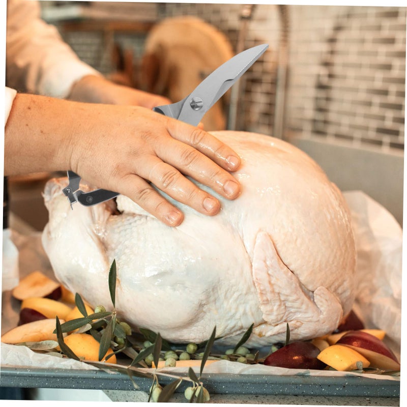 Heavy Duty Stainless Steel Kitchen Shears For Cutting Chicken Bone Meat Vegetables Seafood - Image 5