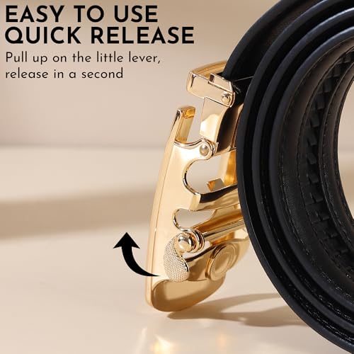 Highlark Auto Lock Belt for Men | Leather Ratchet Belt with Automatic Buckle | Adjustable Fit | Formal & Casual Wear - Image 5