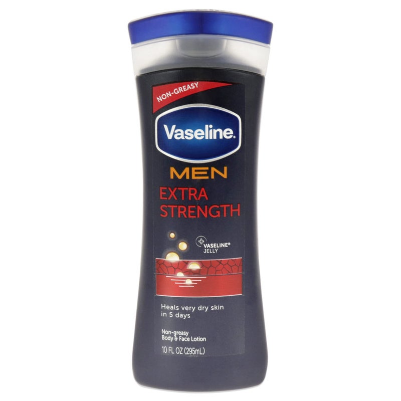 Vaseline Men Healing Moisture Hand and Body Lotion Extra Strength 10 oz - Image 1