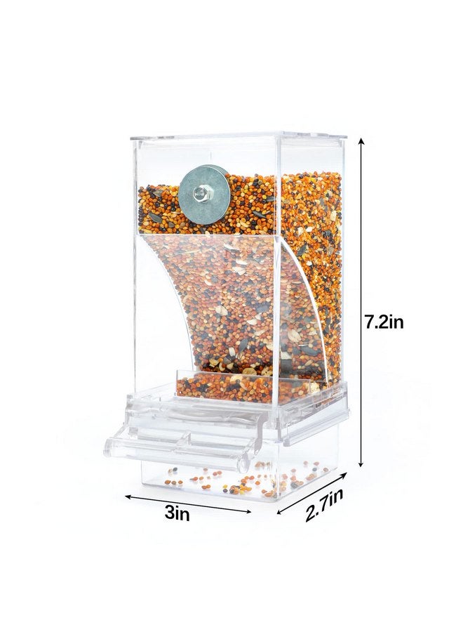 Rypet No Mess Automatic Bird Feeder Transparent Food Container Cage Acrylic Parrot Feeder Accessories for Small Birds Parrot Cockatoo Canary - Image 2