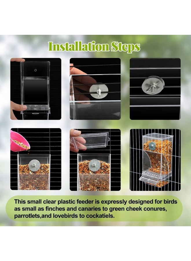 Rypet No Mess Automatic Bird Feeder Transparent Food Container Cage Acrylic Parrot Feeder Accessories for Small Birds Parrot Cockatoo Canary - Image 5