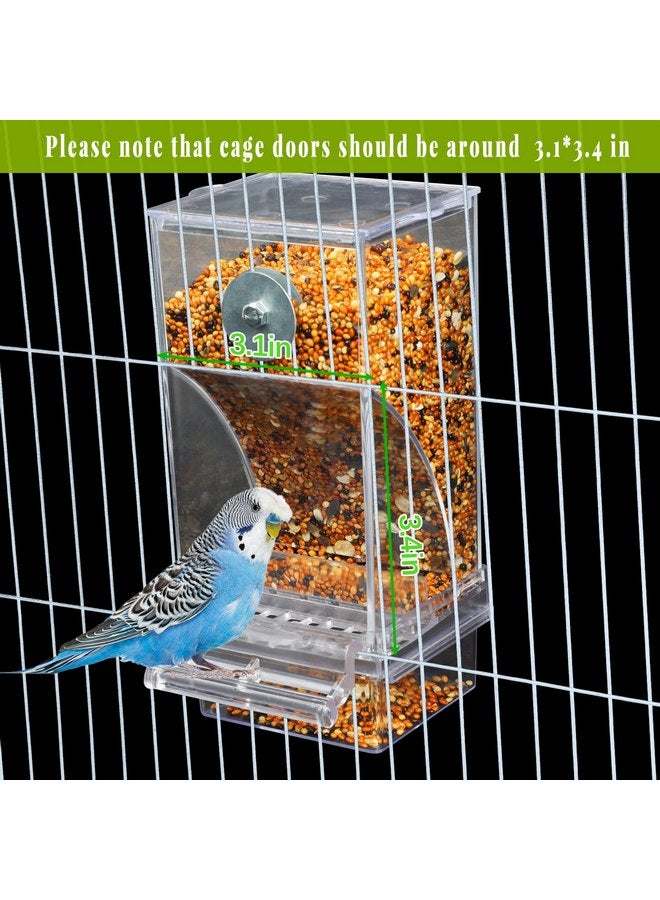 Rypet No Mess Automatic Bird Feeder Transparent Food Container Cage Acrylic Parrot Feeder Accessories for Small Birds Parrot Cockatoo Canary - Image 4