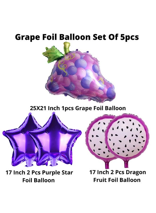 Atpata Funky Fruit Theme Foil Balloon Combos (Grapes), Multicolour - Image 2