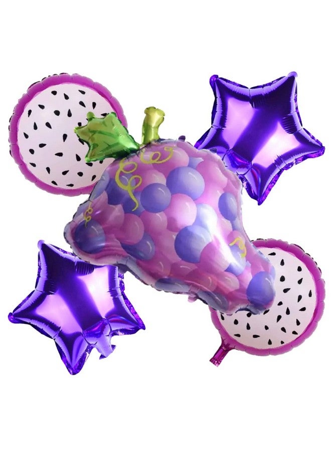 Atpata Funky Fruit Theme Foil Balloon Combos (Grapes), Multicolour - Image 1