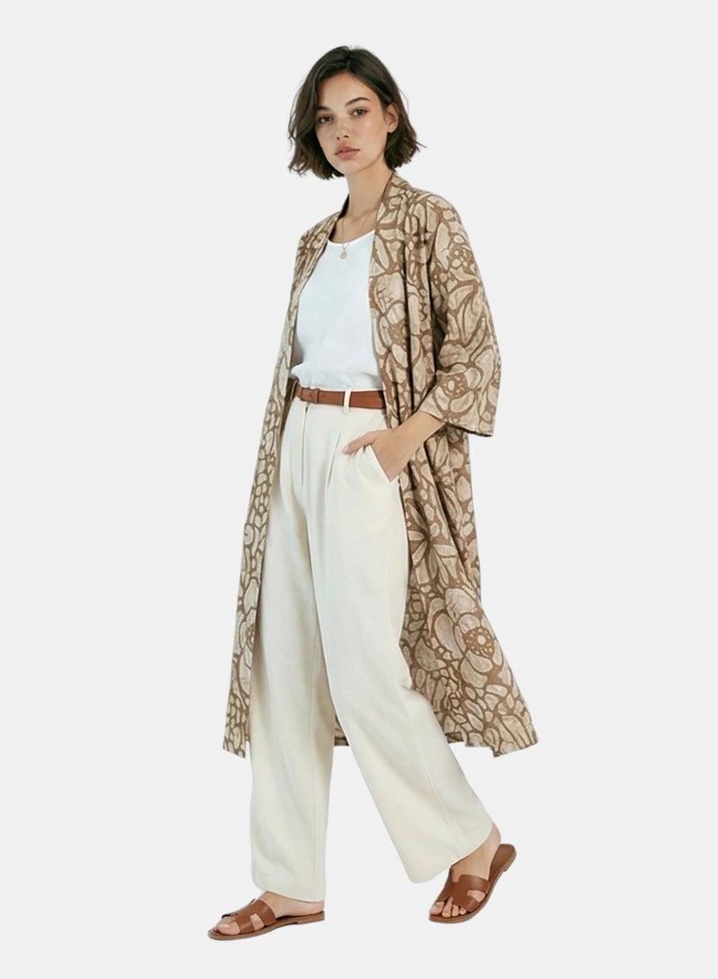 RAVIN Women Floral Print Open-Front Long Cardigan - Image 3