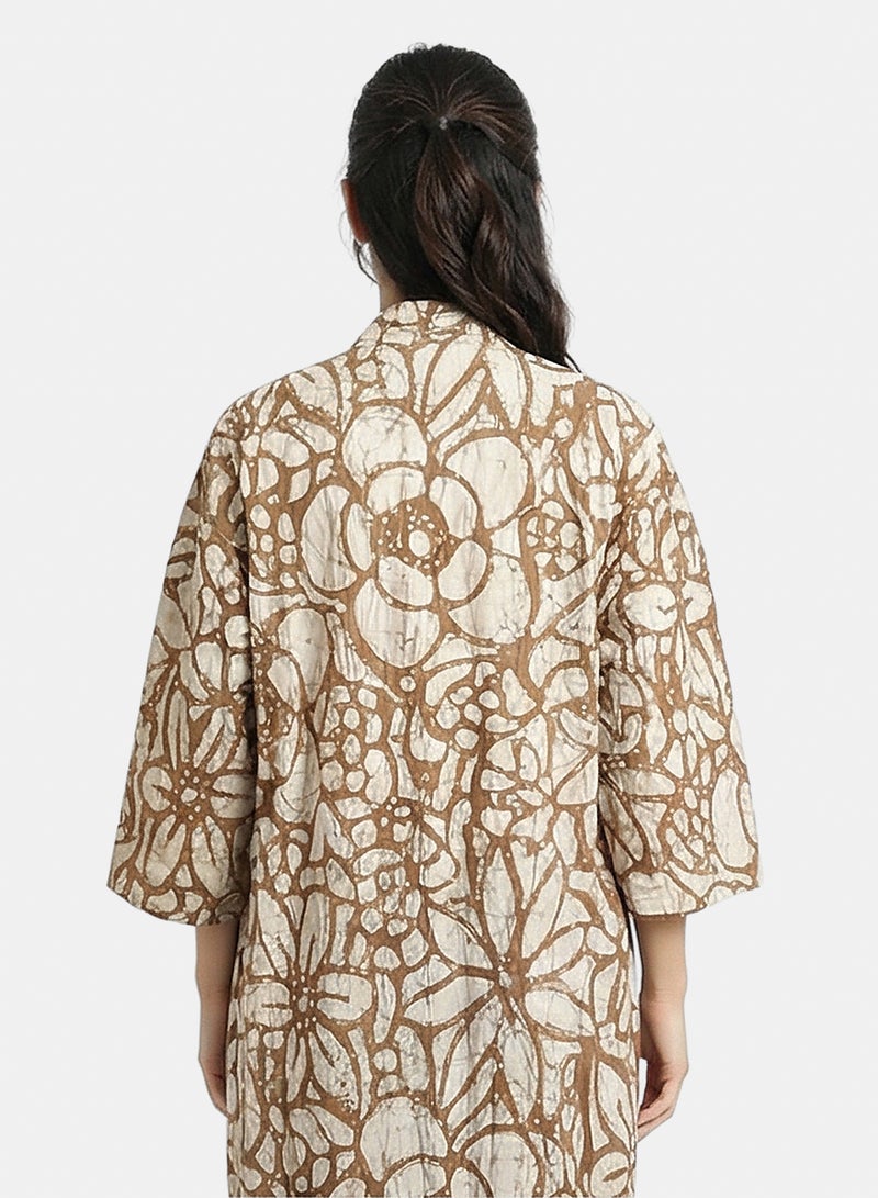 RAVIN Women Floral Print Open-Front Long Cardigan - Image 2