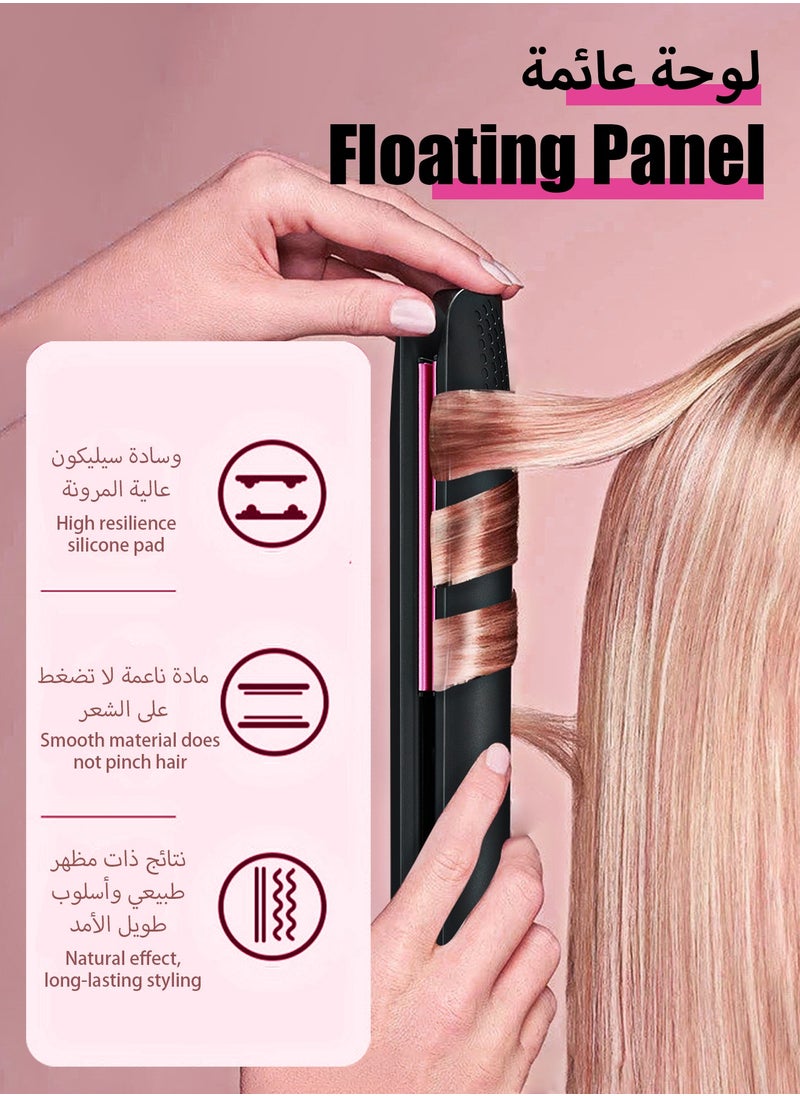 HEROCKX - Flat Iron Hair Straightener, Titanium Flat Iron with Adjustable Temp(290°F-450°F), 1 inch Plate for All Hairstyles Anti-Scald Dual Voltage Straightening and Curler 2 in 1 - Image 1