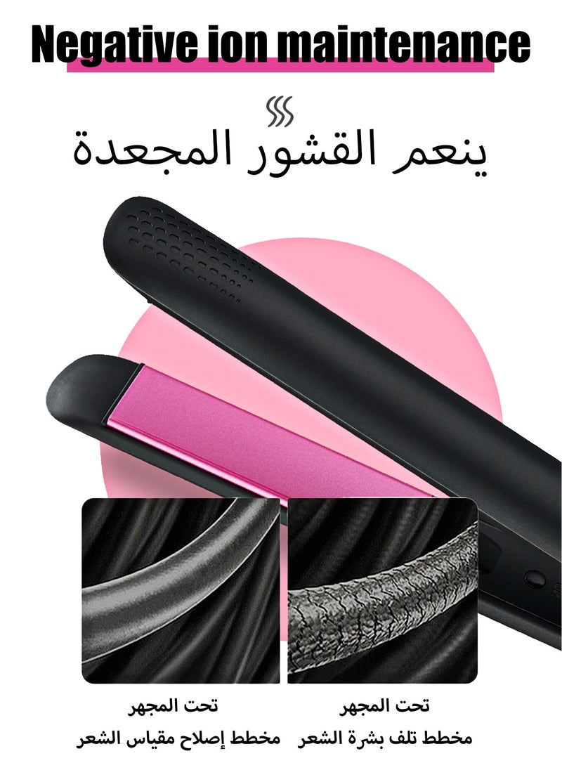 HEROCKX - Flat Iron Hair Straightener, Titanium Flat Iron with Adjustable Temp(290°F-450°F), 1 inch Plate for All Hairstyles Anti-Scald Dual Voltage Straightening and Curler 2 in 1 - Image 1
