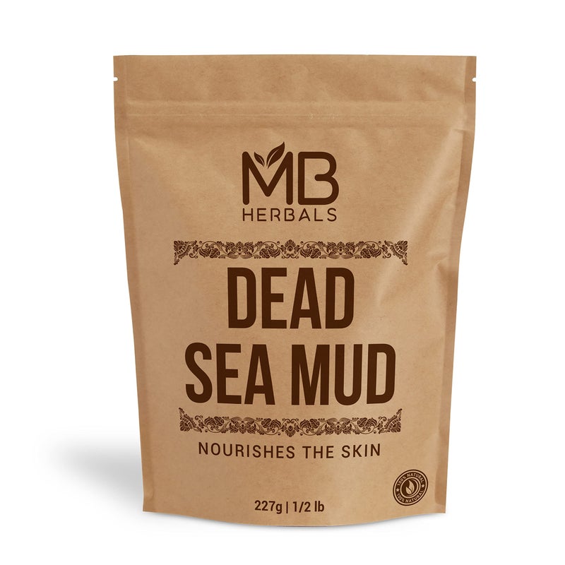 MB Herbals Dead Sea Mud 227 Gram | Half Pound | For Face Packs and Soap Making | Nourishes & Exfoliates the Skin | Dry Clay Powder - Image 1
