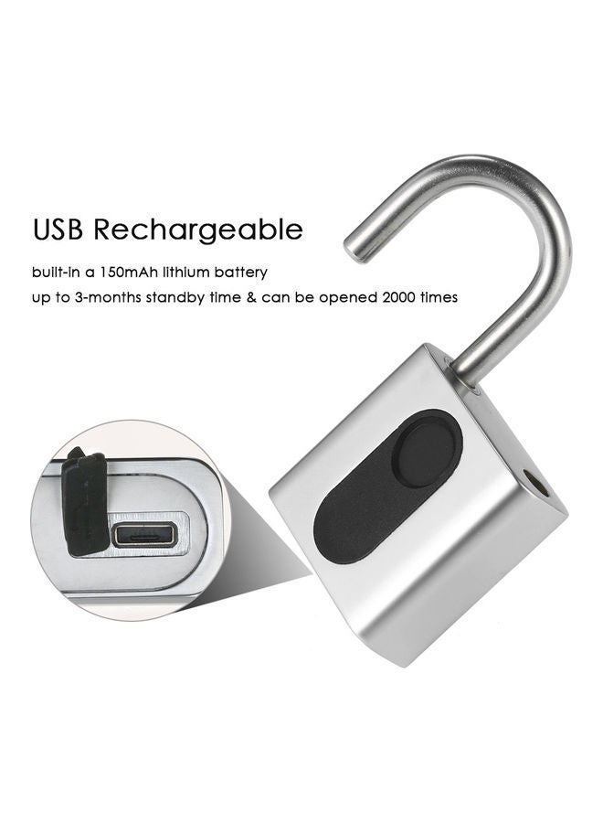 NIBEMINENT USB Rechargeable Smart Fingerprint Lock Grey - Image 5