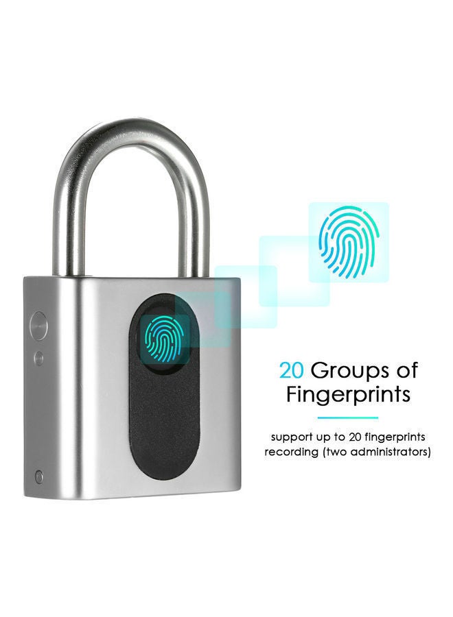 NIBEMINENT USB Rechargeable Smart Fingerprint Lock Grey - Image 4