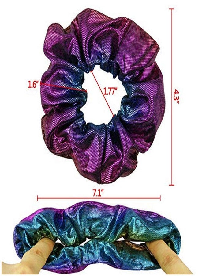 ACCGLORY Shiny Scrunchies Metallic Tone Hair Bands Elastic Hair Ties Set Glitter Ponytail Holder Soft Scrunchy for Women(6 Pack Hair Scrunchies) - Image 2