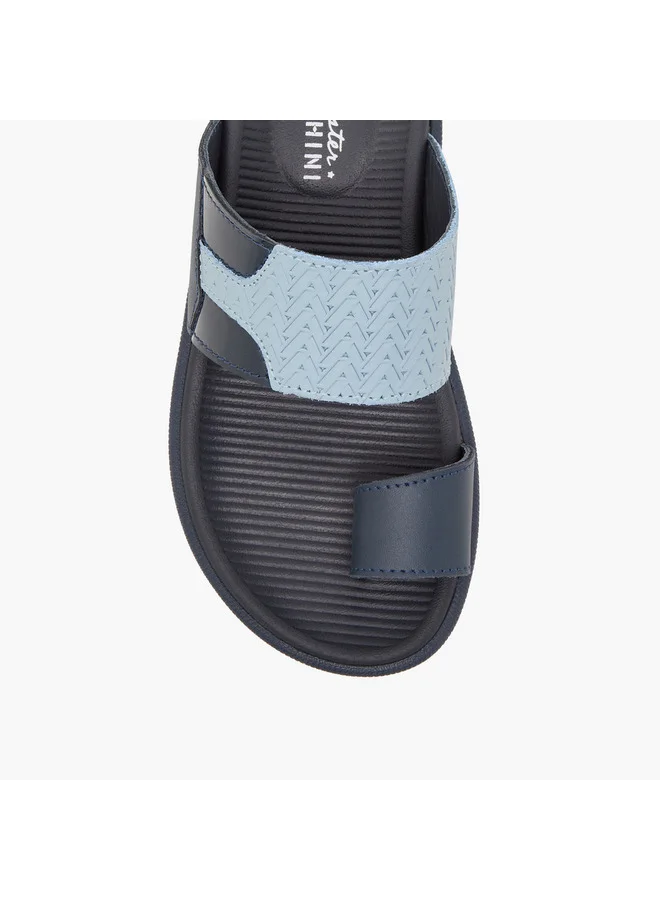 Mister Duchini Boys Textured Slip-On Arabic Sandals with Toe Loop