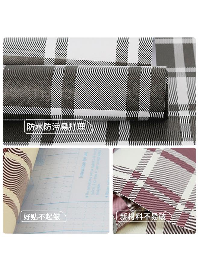 Bluejw Wallpaper Self-adhesive Waterproof Moisture-proof Student Dormitory Bedroom Renovation Sticker Plaid Ins Wallpaper Wall Cabinet Sticker - Image 3