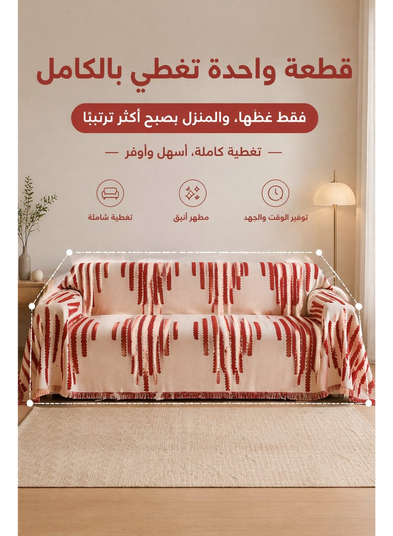 تايران غطاء أريكة من الشنيل ذو وجهين، غطاء أريكة أنيق، غطاء أريكة لمقعد واحد/نصف/ثلاثة/أربعة مقاعد، منشفة غطاء أريكة من الشنيل، خامة الشنيل، منشفة أريكة ذات وجهين، غطاء أريكة مناسب لجميع الفصول، قابل للعكس. - Image 2