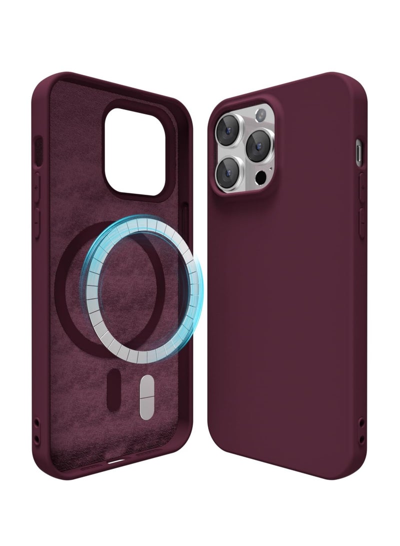 ESCASE Magnetic Silicone Case for iPhone 13 Pro Max 6.7-Inch, Compatible with MagSafe,Silky-Soft Touch Full-Body Protective Phone Case, Shockproof Cover with Microfiber Lining Purple  - Image 1