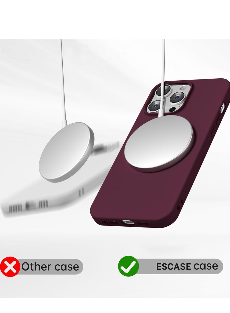 ESCASE Magnetic Silicone Case for iPhone 13 Pro Max 6.7-Inch, Compatible with MagSafe,Silky-Soft Touch Full-Body Protective Phone Case, Shockproof Cover with Microfiber Lining Purple  - Image 3