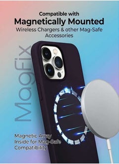 ESCASE Magnetic Silicone Case for iPhone 13 Pro Max 6.7-Inch, Compatible with MagSafe,Silky-Soft Touch Full-Body Protective Phone Case, Shockproof Cover with Microfiber Lining Purple  - Image 3
