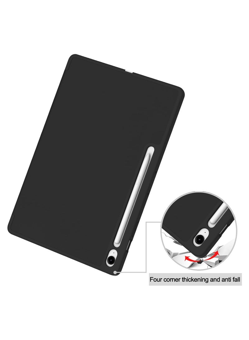 Tablet Case for Samsung Galaxy Tab S10 FE+/ S10 FE Plus 13.1-Inch with S Pen Holder, Soft TPU Tri-Fold Stand Protective Tablet Cover, Support S Pen Charging, Auto Wake/Sleep (Black) - Image 4