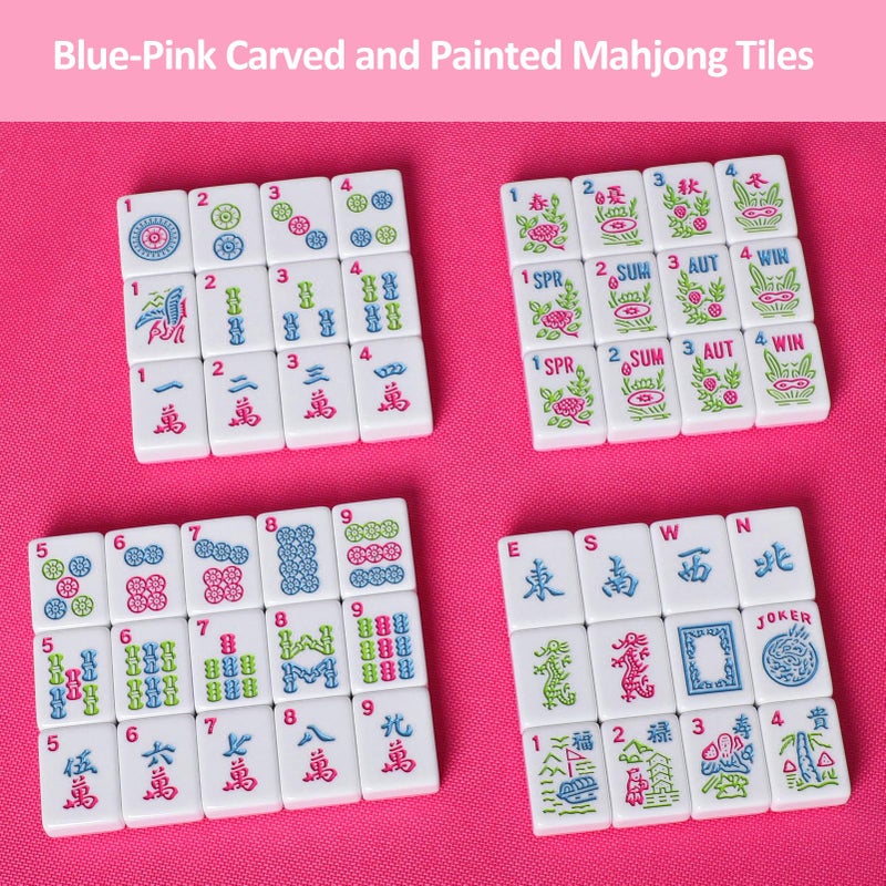 GUSTARIA 1.2â€American Mahjong Tile Set, 166 Mahjong Game Set with Pink Color (Tiles Only, No Racks and Other Accessories) - Image 4