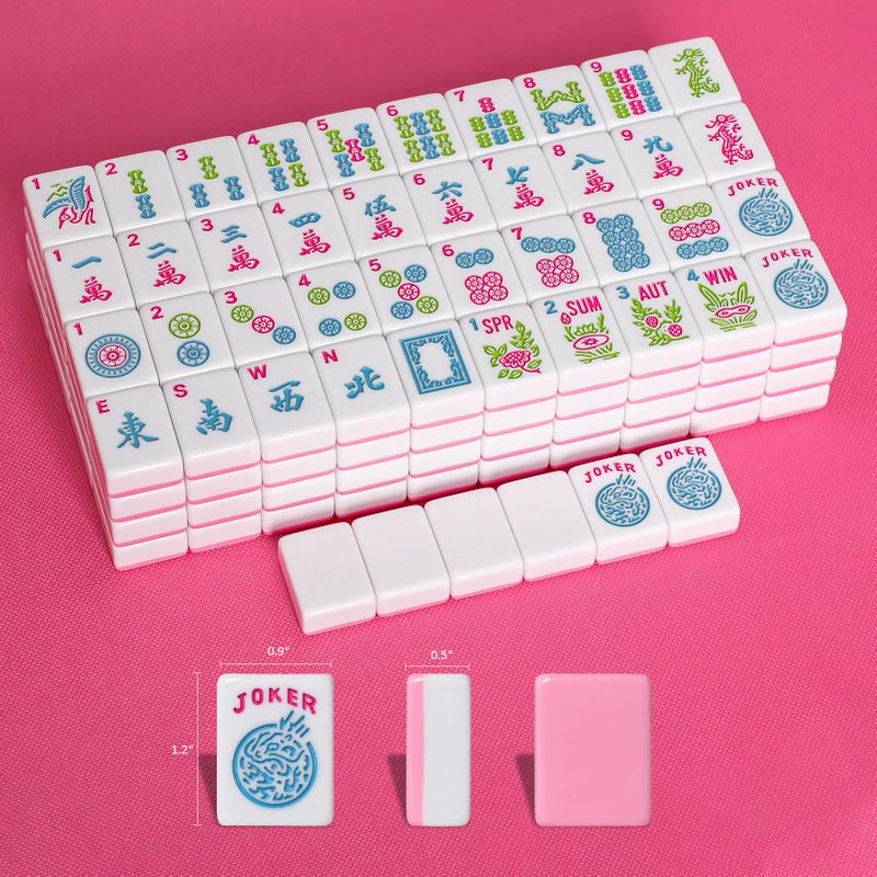 GUSTARIA 1.2â€American Mahjong Tile Set, 166 Mahjong Game Set with Pink Color (Tiles Only, No Racks and Other Accessories) - Image 2