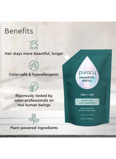 puracy Puracy Shampoo, Gently Clarifying for All Hair & Scalp Types, Perfect Hair from Pure Ingredients, Enriched with Rosemary Oil to Stimulate Hair Growth, Sulfate-Free and Color Treated-Safe, 48 Oz  - Image 3