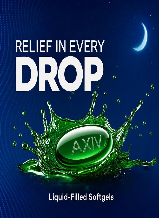 AXIV Nighttime Cold & Flu Relief Softgels, Multi-Symptom Nighttime Relief for Headache, Fever, Sore Throat, Minor Aches and Pains, Sneezing, Runny Nose, and Cough 24 Count - Image 3