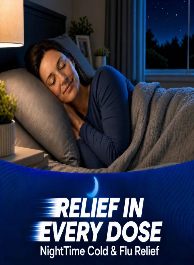 AXIV Nighttime Cold & Flu Relief Softgels, Multi-Symptom Nighttime Relief for Headache, Fever, Sore Throat, Minor Aches and Pains, Sneezing, Runny Nose, and Cough 24 Count - Image 4