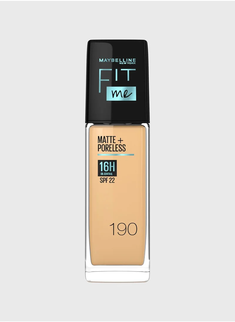 MAYBELLINE NEW YORK Fit Me Foundation Matte & Poreless Foundation 16H Oil Control with SPF 22 - 190