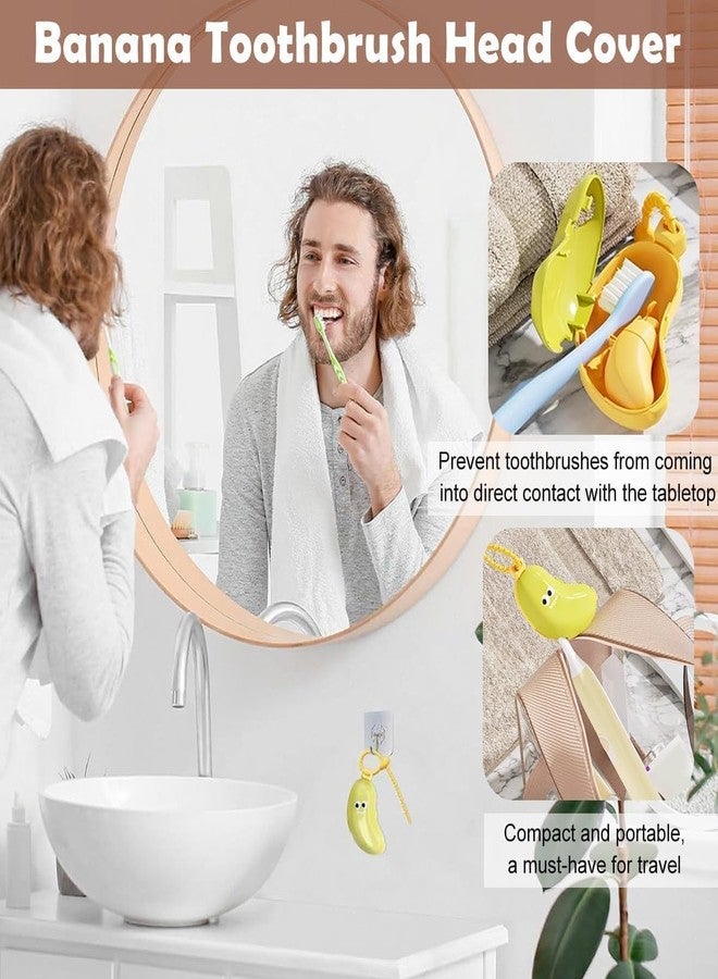 ZUGAD Toothbrush Cover Case Banana Fruits Tooth Brush Cover Box with Toothpaste Dispenser, Travel Toothbrush Cap and Brush Cover Case Portable Head Protector 1 pcs - Image 5