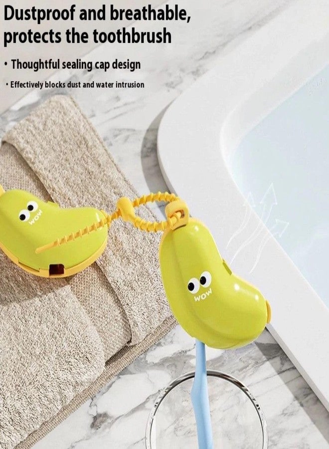 ZUGAD Toothbrush Cover Case Banana Fruits Tooth Brush Cover Box with Toothpaste Dispenser, Travel Toothbrush Cap and Brush Cover Case Portable Head Protector 1 pcs - Image 3