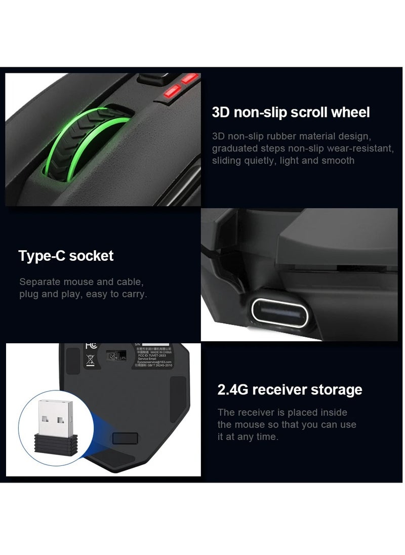 E-YOOSO - X-33 RGB USB Wireless Gaming Mouse,16000 Dpi 16 Buttons Programmable Game Optical Mice for Computer PC Laptop - Image 1