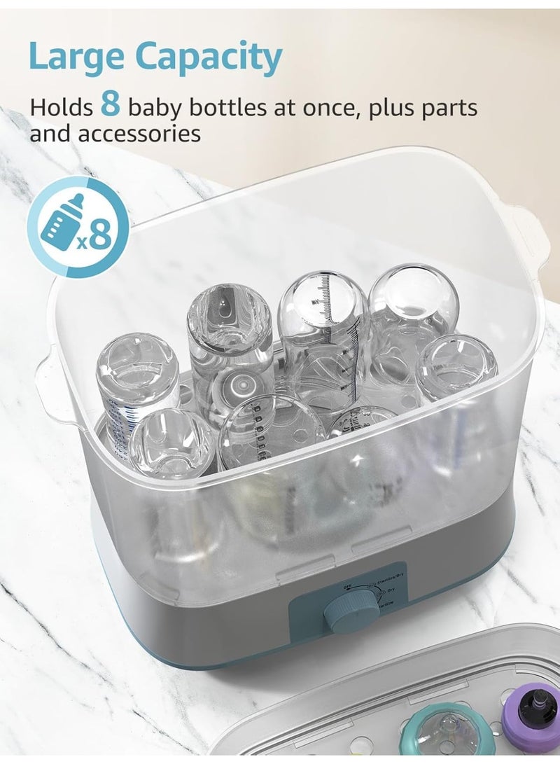 PureTuti Electric Baby Bottle Sterilizer & Dryer - Steam Kills 99.9% Germs, 8-Bottle Capacity with Auto Shut-Off，Newborn must haves,newborn gift - Image 5