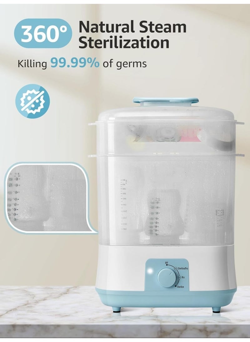 PureTuti Electric Baby Bottle Sterilizer & Dryer - Steam Kills 99.9% Germs, 8-Bottle Capacity with Auto Shut-Off，Newborn must haves,newborn gift - Image 2