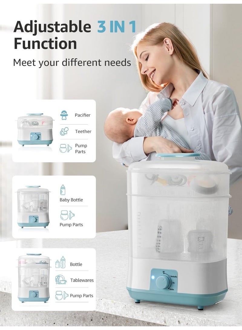 PureTuti Electric Baby Bottle Sterilizer & Dryer - Steam Kills 99.9% Germs, 8-Bottle Capacity with Auto Shut-Off，Newborn must haves,newborn gift - Image 3