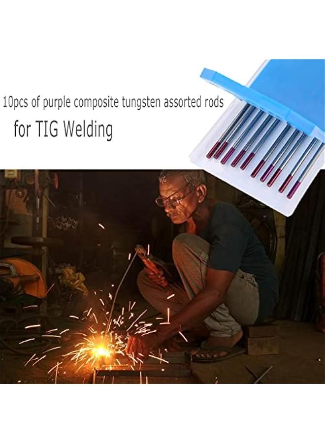 10-Pack E3 Tungsten Purple Tungsten Electrodes 3/32 Tungsten Purple Composite Tungsten Electrode Tig Welding Composite Tungsten Electrodes 2.4 * 150mm (WES Purple)  - Image 3