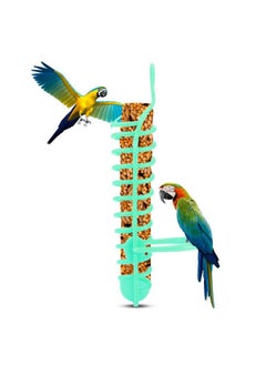 TOPINCN Parrots Feeder Basket, Hollow Basket Food Fruit Feeding Perch Stand Hanging Fruit Vegetable Millet Container Birds feeders Birds Food Basket Bird Food Holder (Green)  - Image 1
