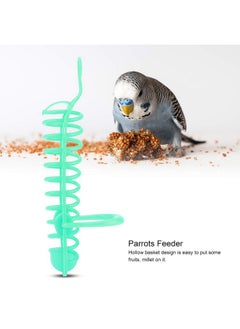 TOPINCN Parrots Feeder Basket, Hollow Basket Food Fruit Feeding Perch Stand Hanging Fruit Vegetable Millet Container Birds feeders Birds Food Basket Bird Food Holder (Green)  - Image 2