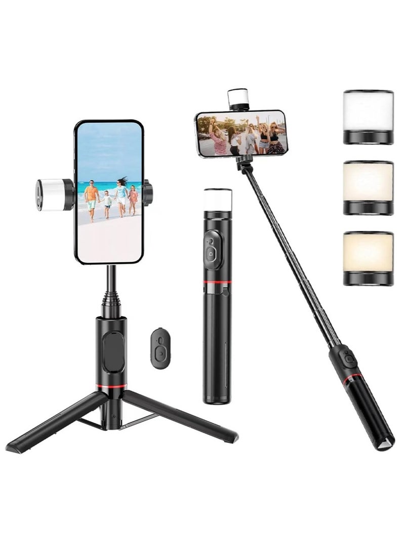 Leon Home 3 in 1 Selfie Tripod with Light - Portable Tripod with Remote Control - Rotatable and Retractable Tripod - Suitable for Mobile Phone, Makeup, Selfie, Video Blog, Live Broadcast - Image 1