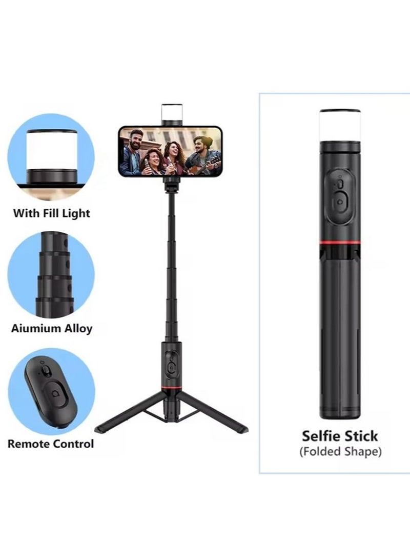 Leon Home 3 in 1 Selfie Tripod with Light - Portable Tripod with Remote Control - Rotatable and Retractable Tripod - Suitable for Mobile Phone, Makeup, Selfie, Video Blog, Live Broadcast - Image 2