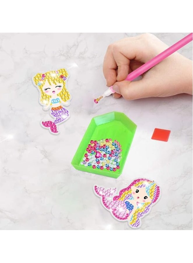Diamond Painting Kit With Keychains For Kids, 5D Diamond Painting Craft For Age 6+, Diamond Dot Gem Art Kits For Kids, Princess Painting Kit  - Image 2
